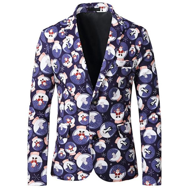 

men's suits & blazers masculina nova moda 2 botÃ£o casual fÃ©rias sÃ©rie de natal vestido terno fino ajuste flor imprimir festivo casaco, White;black