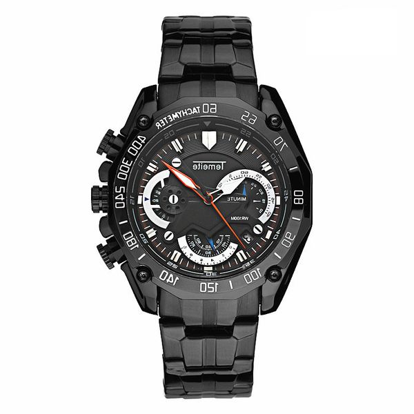 

real six pin three eye men's sports watch, Slivery;brown