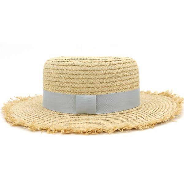 

wide brim hats sun hat for women summer fashion flat raffia straw beach men and outdoor sunscreen hz70, Blue;gray