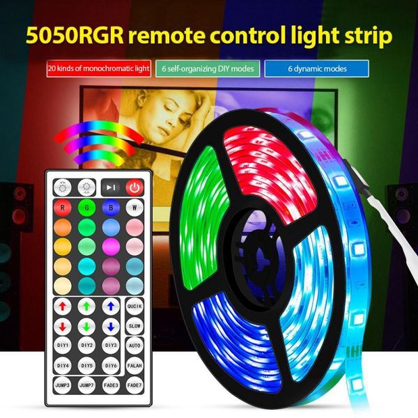 

rgb led strip lights remote controller led 12v flexible ribbon light tape holiday decor waterproof lamps set with adapter