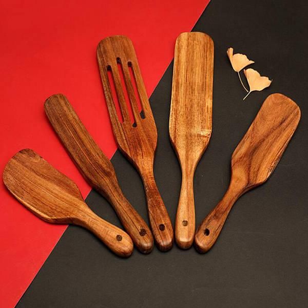 

spoons pizza dim sum salad mixing cooking shovel teak spoon