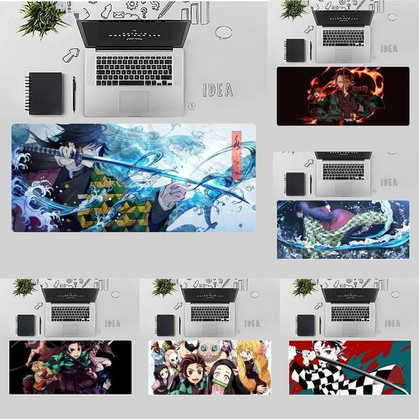 

mouse pads & wrist rests demon slayer anime locking edge pad game desk table protect office work mat non-slip lapcushion