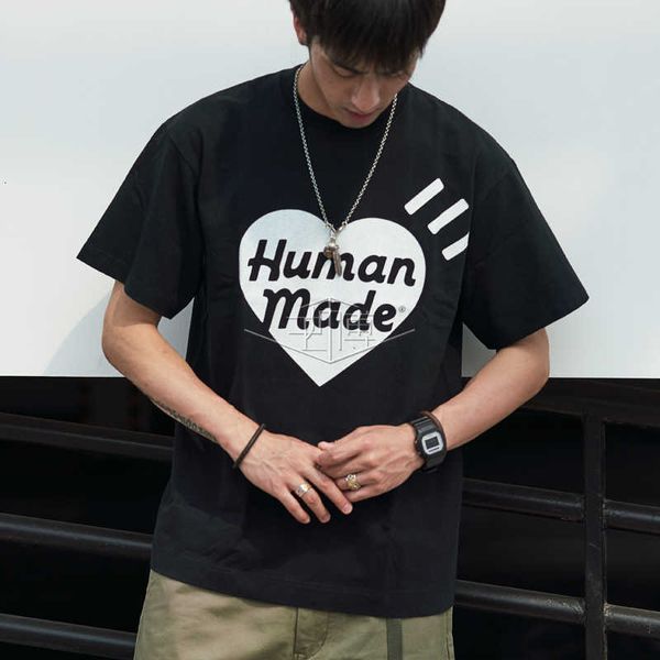 

human made t-shirt #1920 two color big love cotton short sleeve t-shirt 20ss, Black