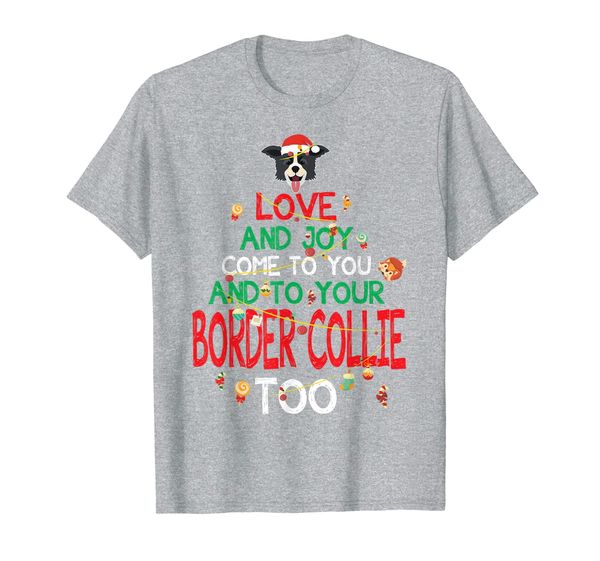

love joy you your border collie dog lover xmas gift t-shirt, White;black