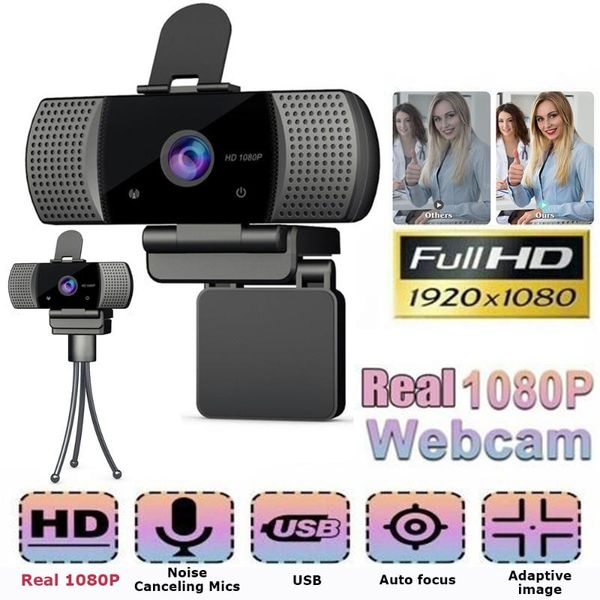 

webcams 2021 1080p full hd usb webcam network camera with microphone, suitable for live video call conference on pc desklaptop