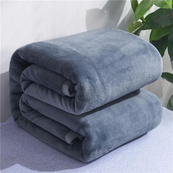 

blankets solid color bedspread blanket 200x230cm high density super soft warm flannel plush bed covers for the sofa/bed/car drop