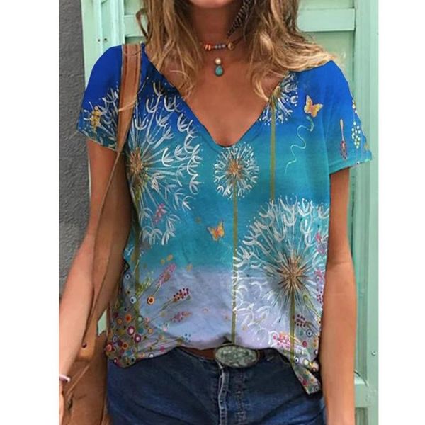 

women's t-shirt 40# v neck harajuku tshirts casual vintage print spring summer ladies pullover elegant female loose t shirts plus, White