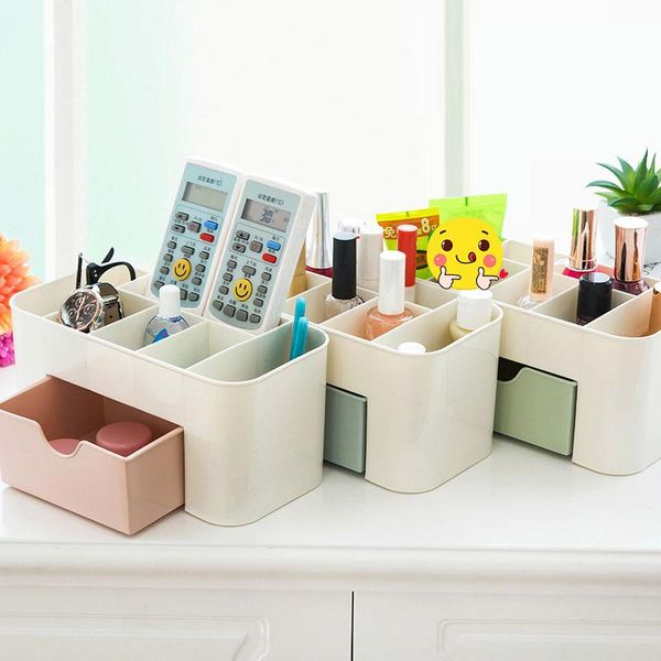 

storage drawers 6pcs/lot plastic cosmetic box deskdrawer type makeup organizer bathroom rangement dressing table lipstick holder