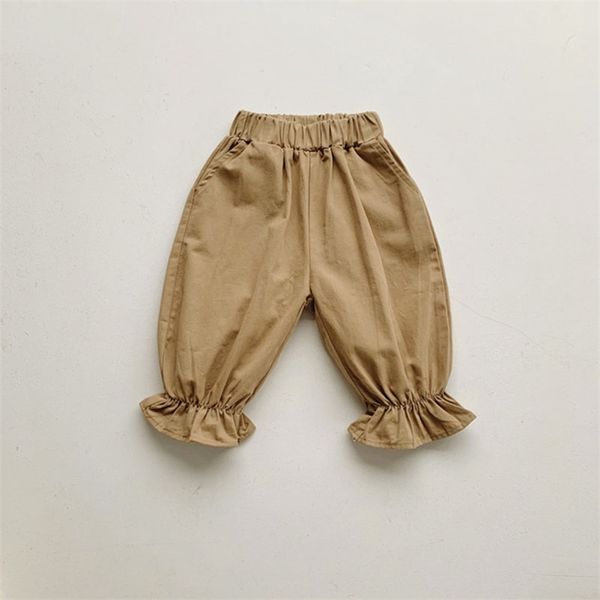 MILANCEL 2021 Primavera Nuovi Pantaloni per Bambini Lunghezza Polpaccio Coreano Per Ragazzi E Ragazze Pantaloni Cachi Allentati 210303