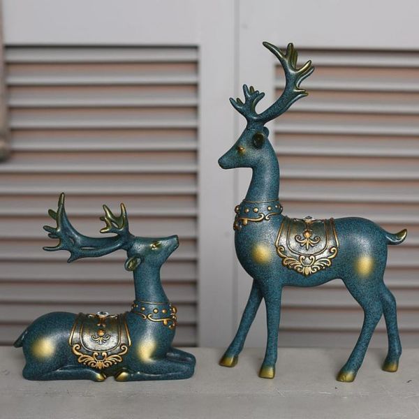 

cxd-nordic deer statue gold elk sculpture luxury room decor handicraft deskdecoration home decorations gift other