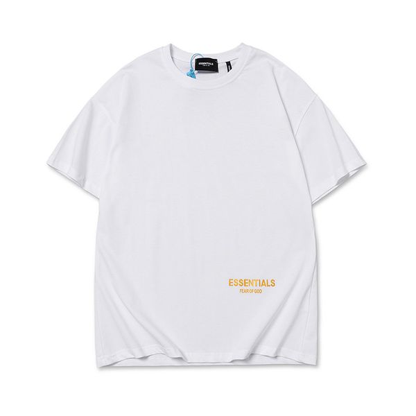 

fearofgod double line gold essentials long beach fog short sleeve chaogao street t-shirt, White;black