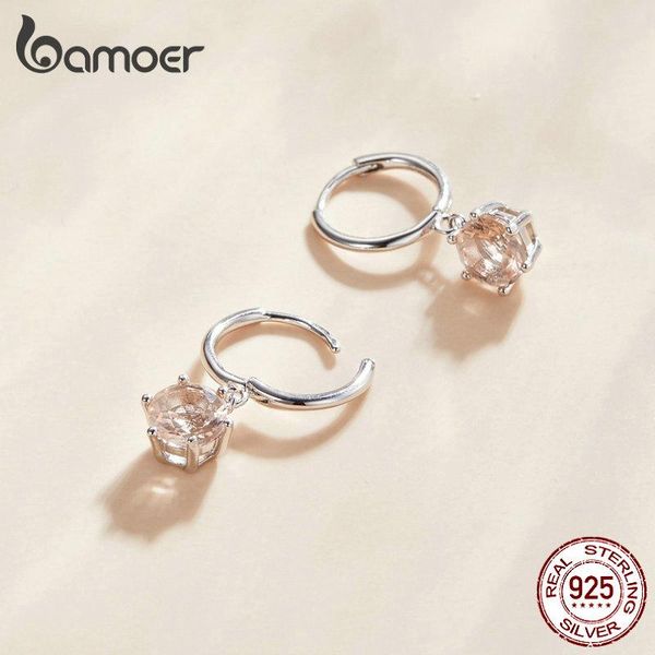 

dangle & chandelier bamoer 4 colors silver water drop earrings 925 sterling round shape gift for girl party fine jewelry sce1020