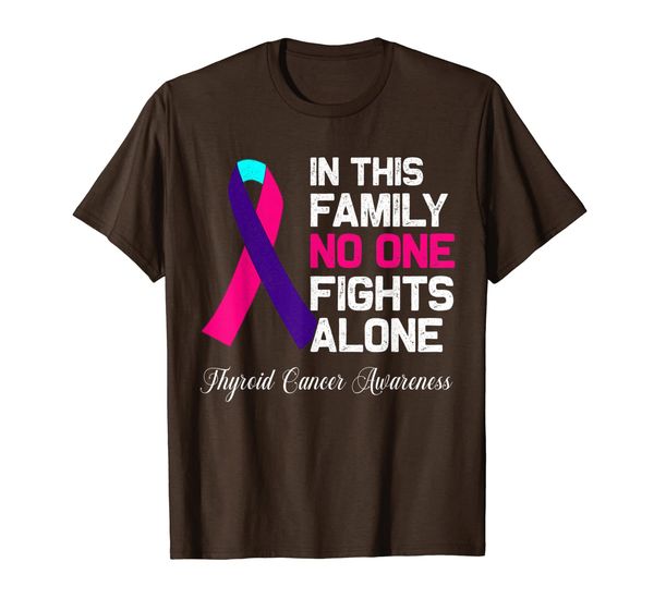 

In This Family No One Fights Alone Thyroid Cancer Awareness T-Shirt, Mainly pictures