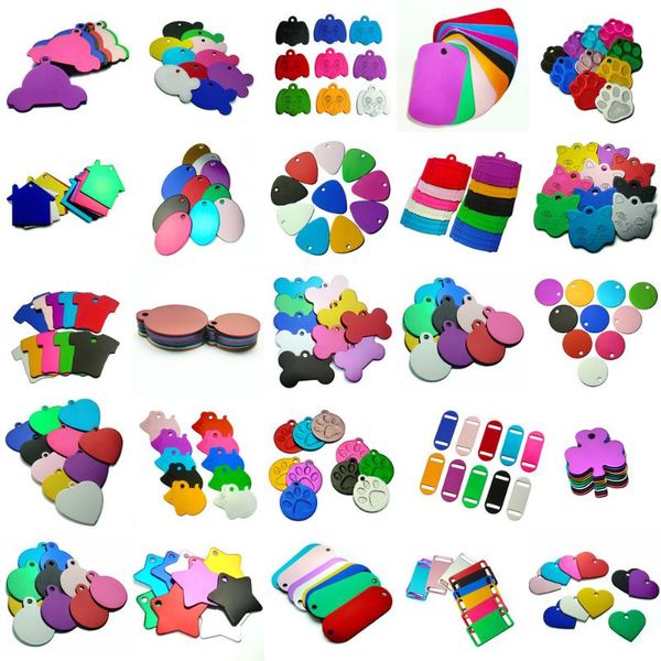 

dog tag,id card wholesale 100x personalized blank id tag customized name phone pet tags cat military man aluminum