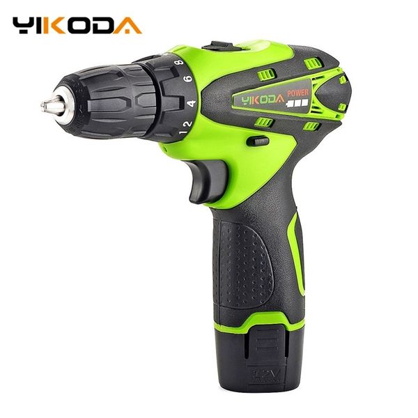 

yikoda 12v cordless drill electric screwdriver rechargeable lithium-ion battery parafusadeira two-speed driver power tools 211027