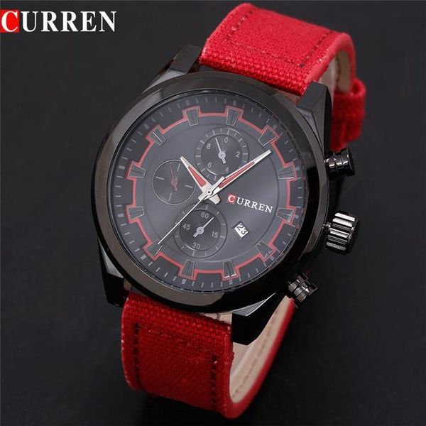 

wristwatches fashion casual men watches calendar sports watch quartz male relogio masculino curren 8196, Slivery;brown
