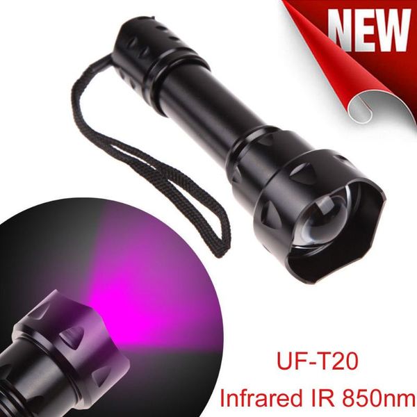 

flashlights torches outdoor uf-t20 infrared ir 850nm night vision zoom led lamp torch latarka handheld linterna lamp#g4