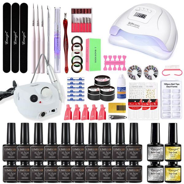 

nail art kits glue set uv potherapy lamp grinding machine sticker beauty tool