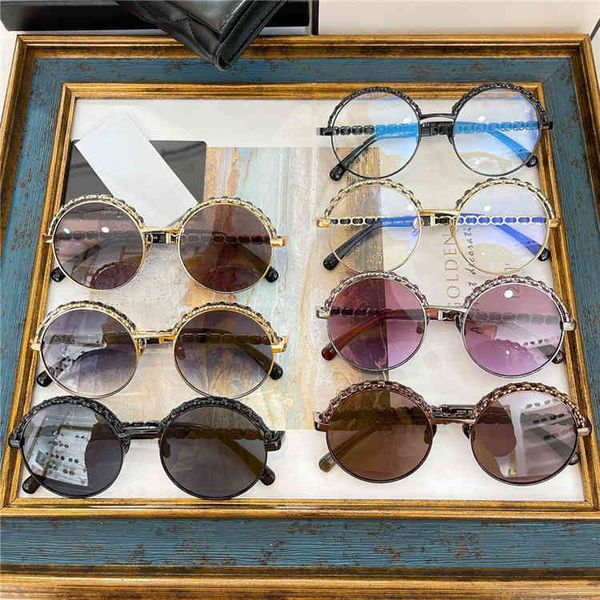 

2022 factory wholesale round metallic sheepskin knitted sunglasses, White;black