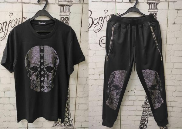 

summer new men's tracksuit shorts casual suits sportswear mens clothing male diamond design 2022 set, White;black