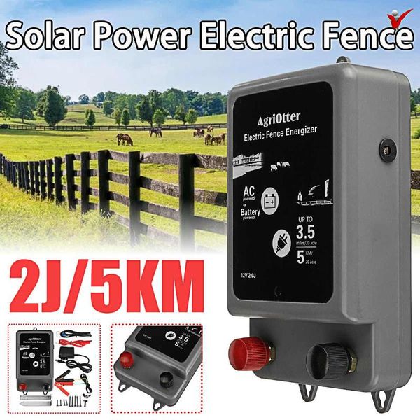 

fencing, trellis & gates 2j/5km solar power electric fence energizer charger high voltage pulse supply controller horse sheep cattle farm