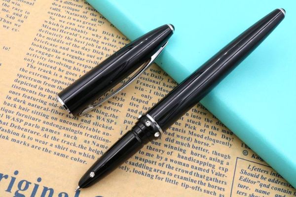 

fountain pens silver black metal pen piece student paste diamond design gift