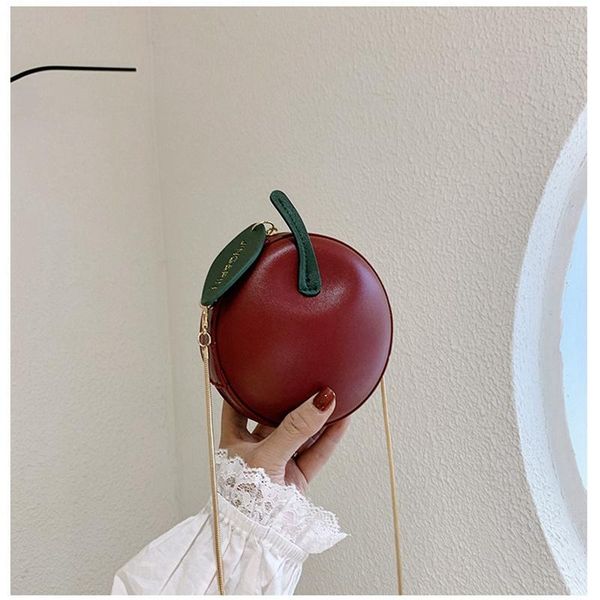 

evening bags circular mini crossbody bag for women 2021 summer apple design female shoulder girls handbags purse chain messenger