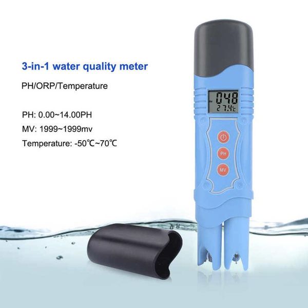 

meters ph meter portable 3 in 1 lcd digital waterproof ph/orp/temp tester water quality detector monitor
