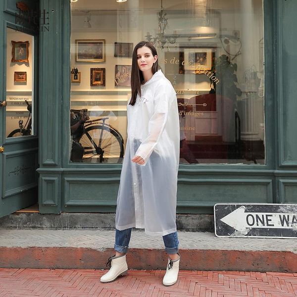 

raincoats stylish long raincoat waterproof backpack plastic female male eva