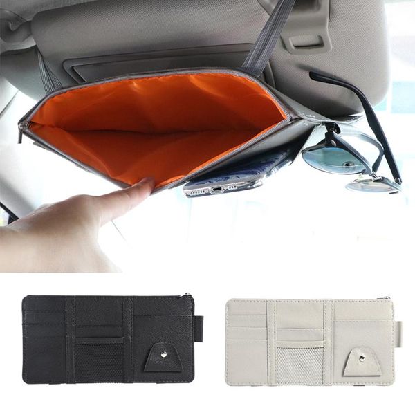 

car organizer ic card bill pen cd dvd holder sunshade bag auto sun visor point pocket pouch glasses storage