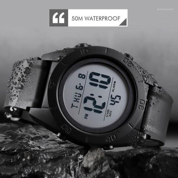 

outdoor sport men watch durable digital waterproof wrist hour 2time alarm clock watches for mens led montre homme 1591 wristwatches, Slivery;brown