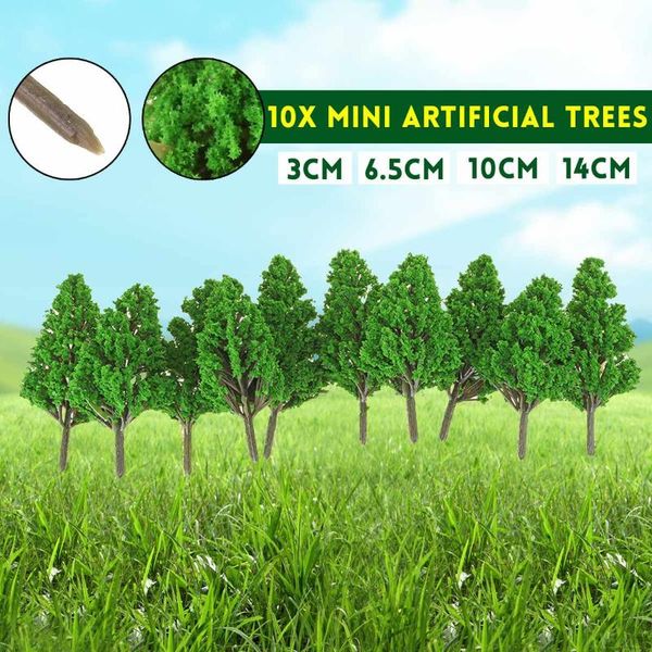 

decorative flowers & wreaths 10pcs mini artificial tree layout railway road landscape scenery plants scale model poplar for home decoration
