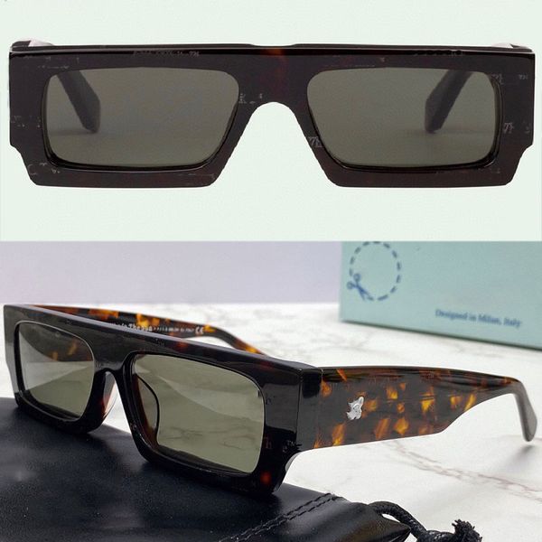 

men designer off sunglasses ff ow40008u mens womens fashion classic square plate one-piece frame ow4008 57-16-145 outdoor street shooting su, White;black