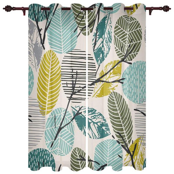 

translucent curtains abstract leaves living room closet kitchen bedroom home decoration exquisite window curtains