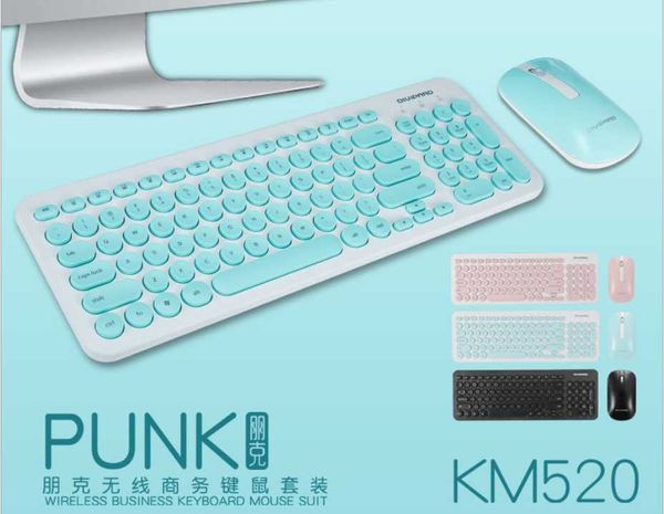 

keyboard mouse combos km520 ultra thin silent desklap2.4g punk wireless and set
