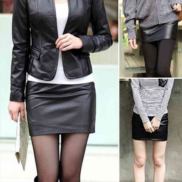 

black women summer matte bodycon skirts faux leather skirt thin slim elastic waist women pencil skirts