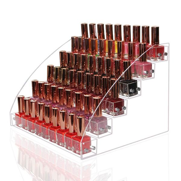 

multilayer acrylic nail polish rack tabledisplay stand clear lipstick holder essential oils shelf makeup storage organizer