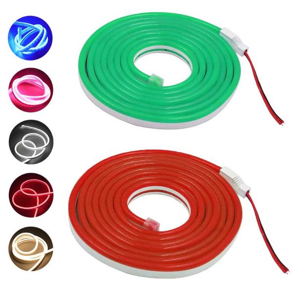 

strips 2835 neon light flexible led strip sign dc12v waterproof outdoor lighting rope 0.5m 1m 2m 3m 4m 5m tape