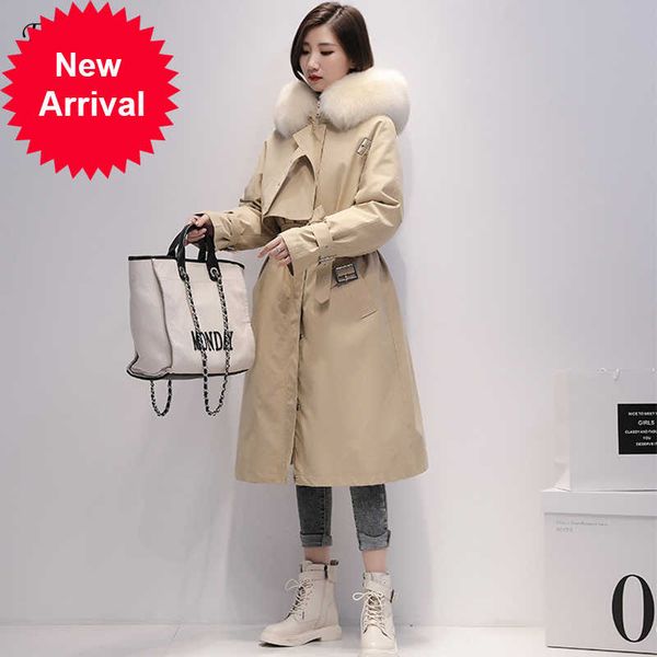 

fitaylor winter long parkas women 90% white duck down jackets real large fox fur hooded warm coat snow outwear, Black