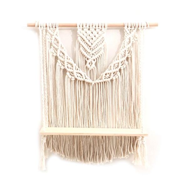 

tapestries tapestry shelf bohemian style woven wooden tapestry, macrame wall hanging boho hanger cotton handmade
