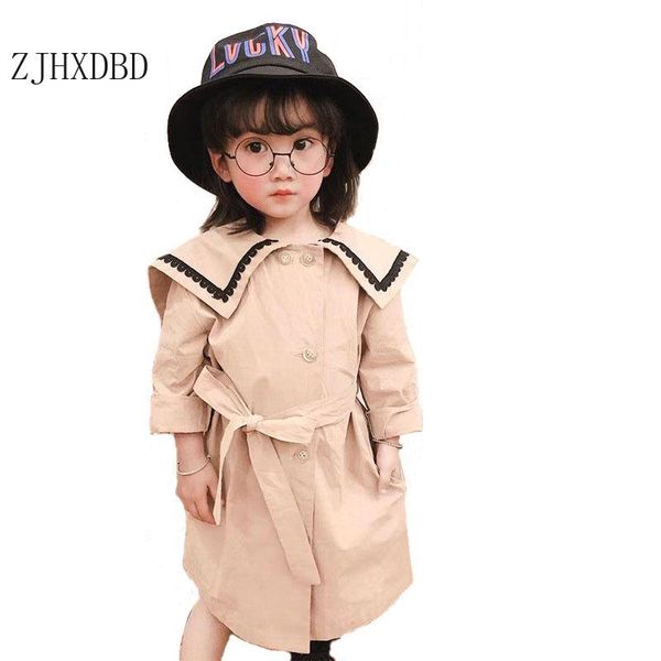 

coat kids jackets 2-10t girls windbreaker khaki detachable bow baby girl coats toddler trench autumn boys outerwear children clothing, Blue;gray