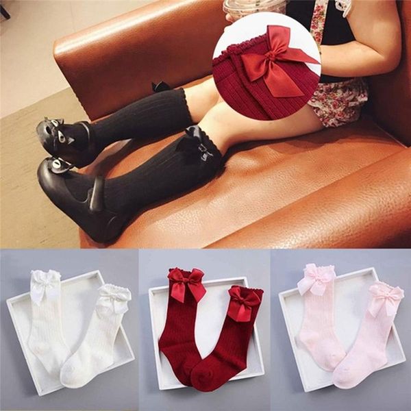

socks born baby girls summer spring mesh kids bow knee high long tube sock sokken princess infant calcetines, Pink;yellow