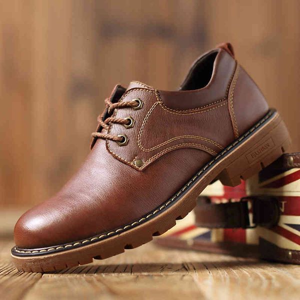 

dress shoes autumn men leather brogue casual safety shoes genuine work business sneakers zm1q, Black