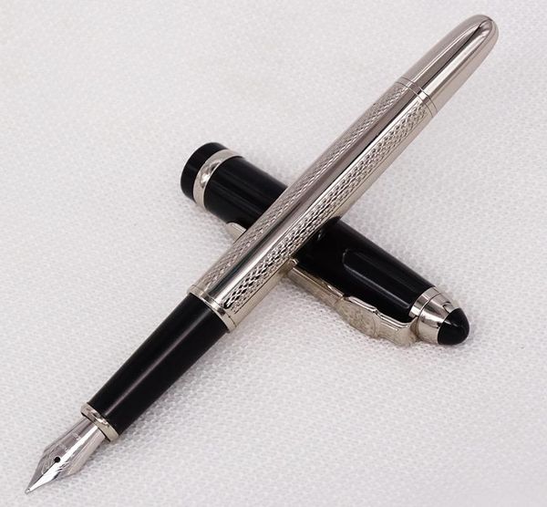 

fountain pens jinhao classic 165 metal noble silver embossed pen gold trim 18kgp fine nib 0.5mm ink for graduate/business/office