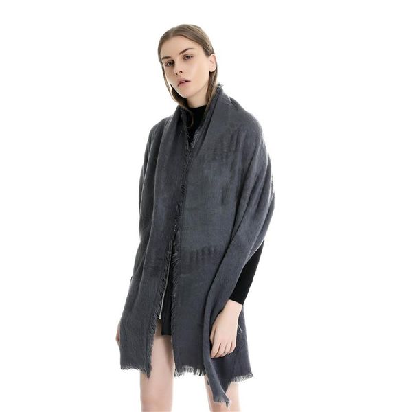

solid cashmere women scarf winter warm shawls and wraps lady long tassel female foulard thick blanket scarves, Blue;gray