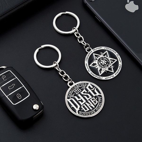 

keychains car keychain three-dimensional pattern creative key holder metal ring chain keyring auto accessories, Silver