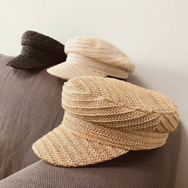 

2021 new breathable women summer solid color flat uv protection hats sun visor for girls foldable upf travel beach cap d3m0, Blue;gray