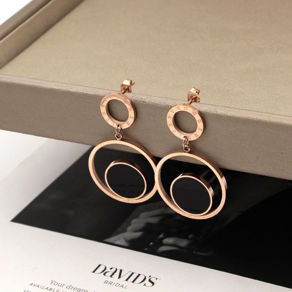 

2018 new fashion womens jewelry roman number circle round earrings earrings rose gold woman earrings, Silver