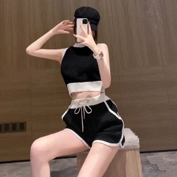 

2021 new summer old jacquard knitting suit, White