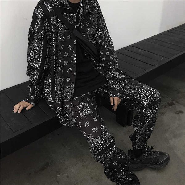 Paisley Bandana T Shirt ve Pantolon Set Rahat İki Parçalı Kadın Uzun Kollu Kıyafetler Joggers Eşofman Streetwear 2 210930